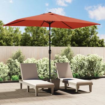 ARDEBO.de - Sonnenschirm mit Metall-Mast 300 x 200 cm Terrakotta-Rot
