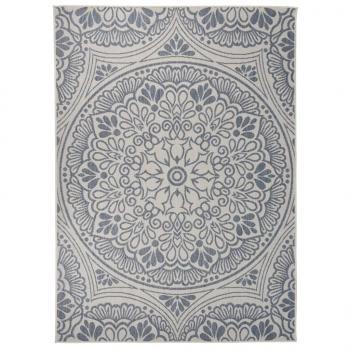 ARDEBO.de - Outdoor-Teppich Flachgewebe 200x280 cm Blaues Muster