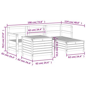 5-tlg. Garten-Sofagarnitur Kiefernholz Imprägniert