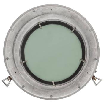 Bullaugen-Spiegel Wandmontage Ø38 cm Aluminium und Glas