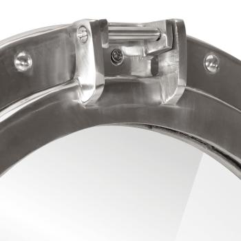 Bullaugen-Spiegel Wandmontage Ø38 cm Aluminium und Glas
