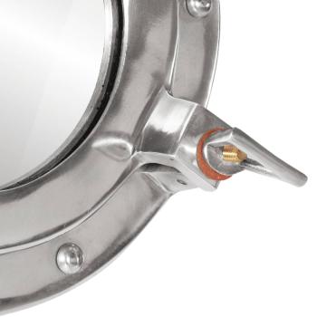 Bullaugen-Spiegel Wandmontage Ø38 cm Aluminium und Glas