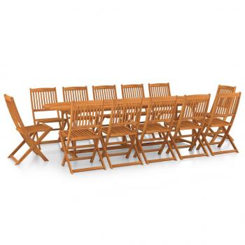 13-tlg. Garten-Essgruppe 280x90x75 cm Massivholz Akazie