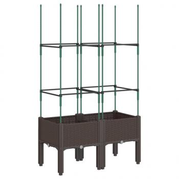 Pflanzkübel mit Rankgitter Braun 80x40x142,5 cm PP