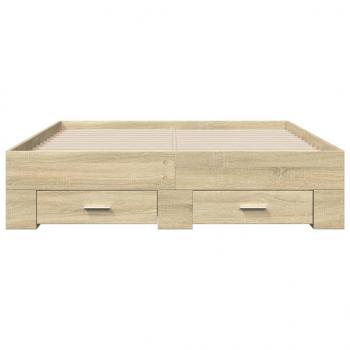 Bettgestell mit Schubladen Sonoma-Eiche 120x200cm Holzwerkstoff