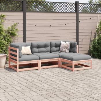 4-tlg. Garten-Sofagarnitur mit Kissen Massivholz Douglasie