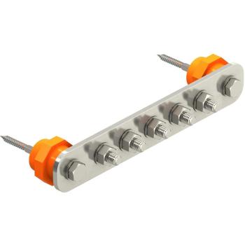 ARDEBO.de OBO Bettermann 1802/5-VA Potentialausgleichsschiene, Big Bar/5 Anschlüsse, 5xM10, Edelstahl rostfrei (5015854)