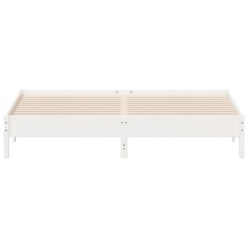 Massivholzbett ohne Matratze Weiß 180x200 cm Kiefernholz