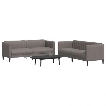 ARDEBO.de - 2-tlg. Sofagarnitur Taupe Stoff