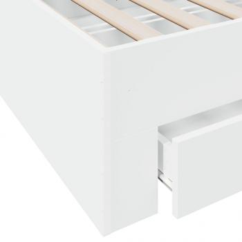 Bettgestell mit Schubladen Weiß 135 x 190 cm Holzwerkstoff