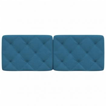 Kopfteil-Kissen Blau 120 cm Samt