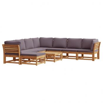 9-tlg. Garten-Lounge-Set mit Kissen Massivholz Akazie
