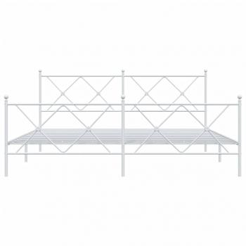 Bettgestell mit Kopf- und Fußteil Metall Weiß 183x213 cm