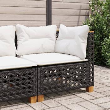 ARDEBO.de - Garten-Ecksofa mit Kissen Schwarz Poly Rattan