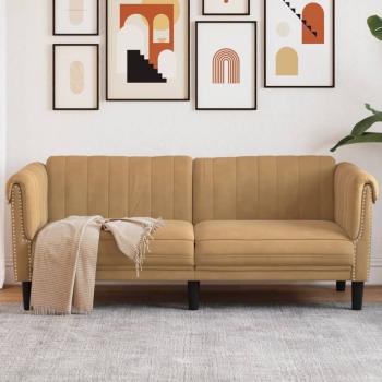 ARDEBO.de - 2-Sitzer Sofa Braun Kunstleder Wildleder-Optik