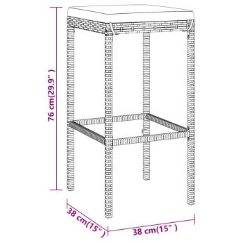ARDEBO.de - 5-tlg. Gartenbar-Set mit Kissen Schwarz Poly Rattan