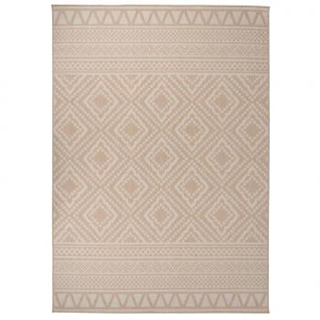 ARDEBO.de - Outdoor-Teppich Flachgewebe 140x200 cm Braun Gestreift