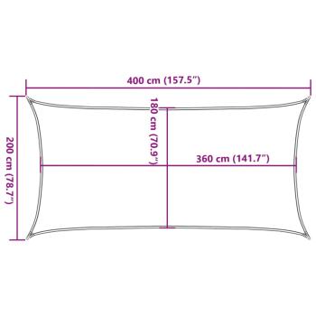Sonnensegel HDPE Rechteckig 2x4 m Anthrazit