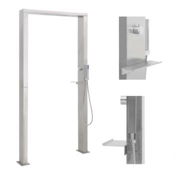ARDEBO.de - Gartendusche Edelstahl Quadratisch 