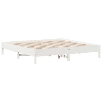 Massivholzbett ohne Matratze Weiß 200x200 cm Kiefernholz