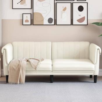 ARDEBO.de - Sofa 2-Sitzer Creme Samt