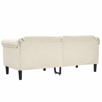 Sofa 2-Sitzer Creme Samt