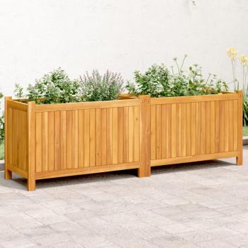 ARDEBO.de - Pflanzkübel mit Einlage 153x38,5x50 cm Massivholz Akazie