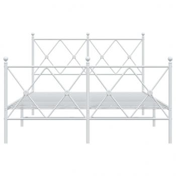 Bettgestell mit Kopf- und Fußteil Metall Weiß 120x190 cm