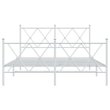 Bettgestell mit Kopf- und Fußteil Metall Weiß 140x200 cm