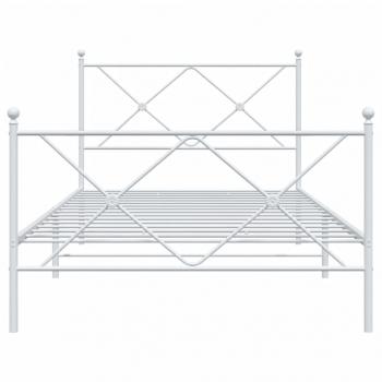 Bettgestell mit Kopf- und Fußteil Metall Weiß 100x200 cm