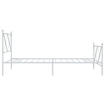 Bettgestell mit Kopf- und Fußteil Metall Weiß 100x200 cm