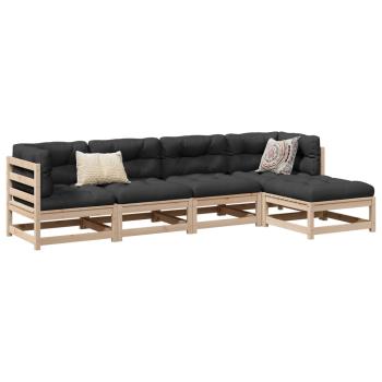 ARDEBO.de - 5-tlg. Garten-Sofagarnitur Massivholz Kiefer