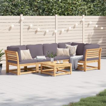 ARDEBO.de - 6-tlg. Garten-Lounge-Set mit Kissen Massivholz Akazie