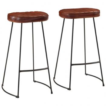ARDEBO.de - Gavin-Barhocker 2 Stk. Dunkelbraun 44x37,5x78 cm