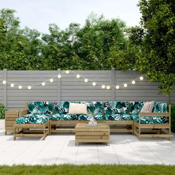 9-tlg. Garten-Sofagarnitur Kiefernholz Imprägniert