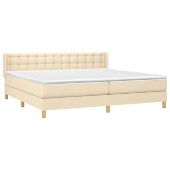 Boxspringbett mit Matratze Creme 160x200 cm Stoff