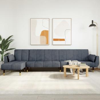 ARDEBO.de - Schlafsofa in L-Form Dunkelgrau 275x140x70 cm Samt