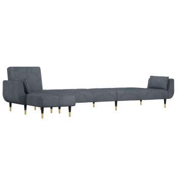 Schlafsofa in L-Form Dunkelgrau 275x140x70 cm Samt