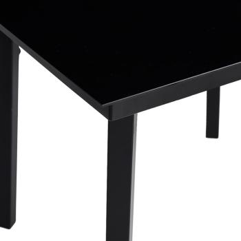 3-tlg. Garten-Essgruppe mit Kissen Schwarz Poly Rattan