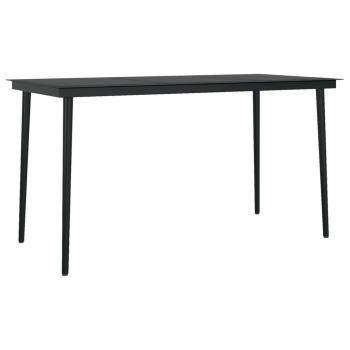 5-tlg. Garten-Essgruppe mit Kissen Schwarz Poly Rattan