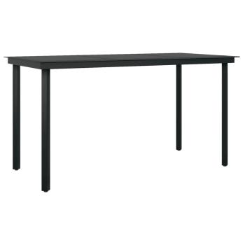 5-tlg. Garten-Essgruppe mit Kissen Schwarz Poly Rattan