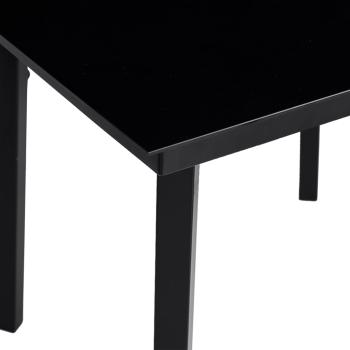 5-tlg. Garten-Essgruppe mit Kissen Schwarz Poly Rattan
