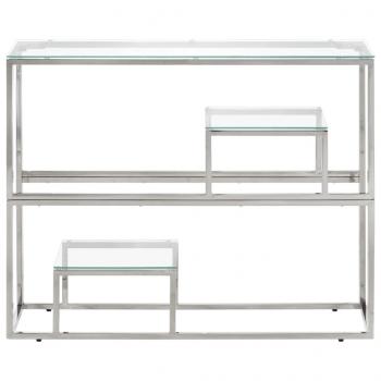 ARDEBO.de - Konsolentisch Silbern Edelstahl und Hartglas