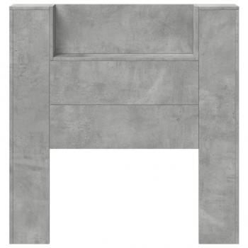 LED-Kopfteil mit Ablagen Betongrau 100x16,5x103,5 cm