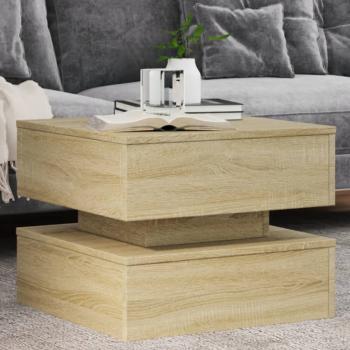 ARDEBO.de - Couchtisch mit LED-Leuchten Sonoma-Eiche 50x50x40 cm