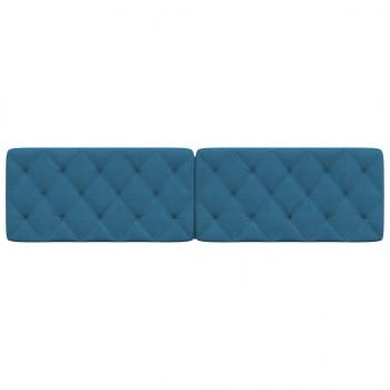 Kopfteil-Kissen Blau 200 cm Samt
