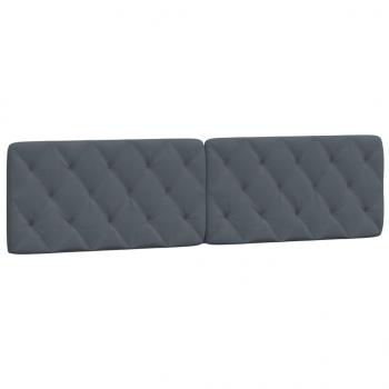 Bettgestell mit Kopfteil Dunkelgrau 200x200 cm Samt