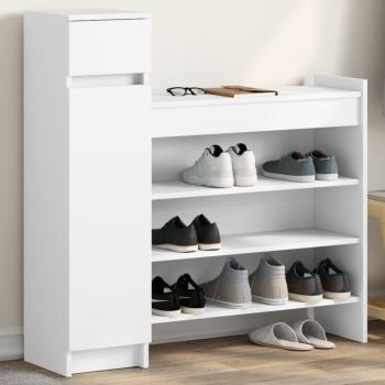 ARDEBO.de - Schuhschrank Weiß 100,5x28x100 cm Holzwerkstoff