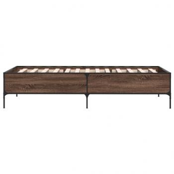 Bettgestell Braun Eichen-Optik 75x190 cm Holzwerkstoff Metall
