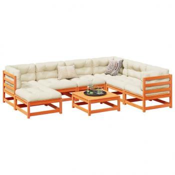 ARDEBO.de - 8-tlg. Garten-Sofagarnitur mit Kissen Wachsbraun Kiefernholz